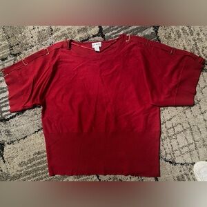 Kate & Mallory Red Blouse with Gold Accents